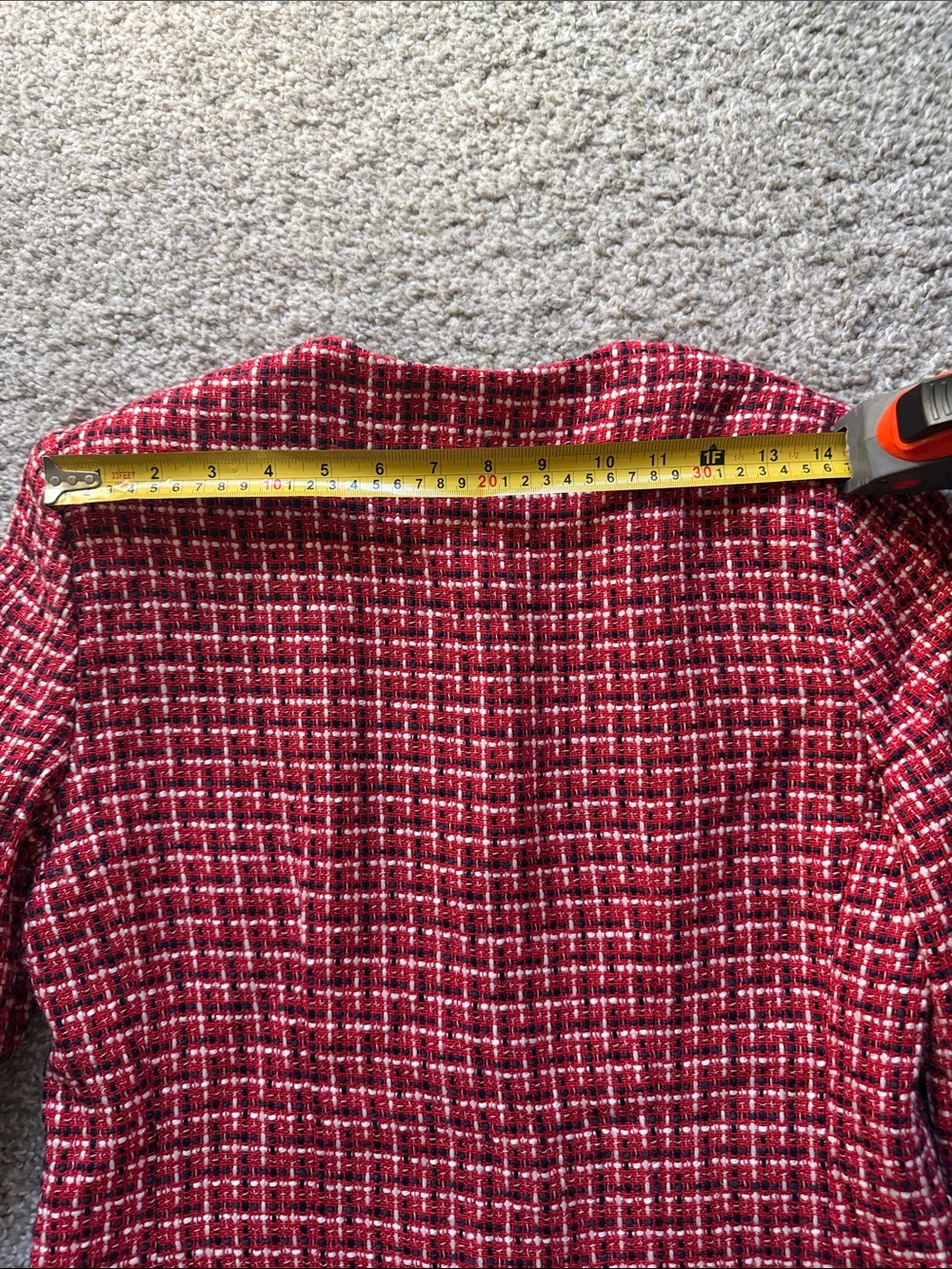 Casual Corner Red Tweed Old Money Jacket Chanel Style Size 4 - Picture 5 of 6